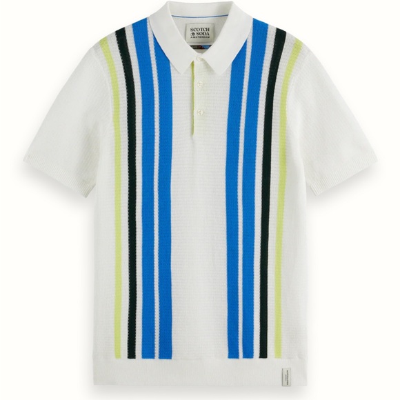 Scotch & Soda Striped Short Sleeve Polo Shirt. New with Tags. Men’s Size Large